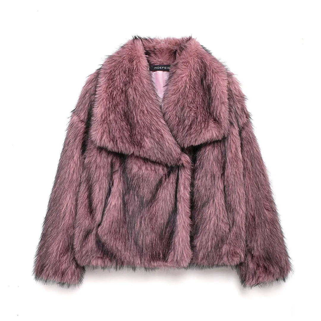 Nigikala Nigikala Women's Winter Fashion Temperament Style Wind Artificial Fur Coat D69352