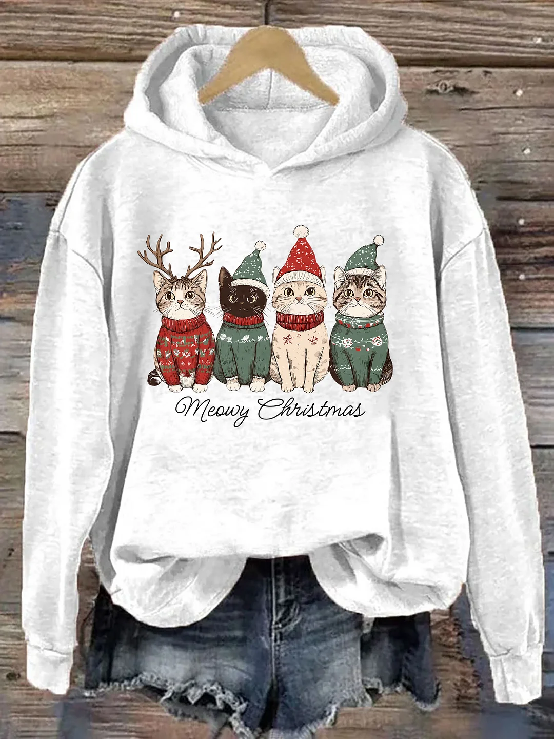 Meowy Christmas Hoodie