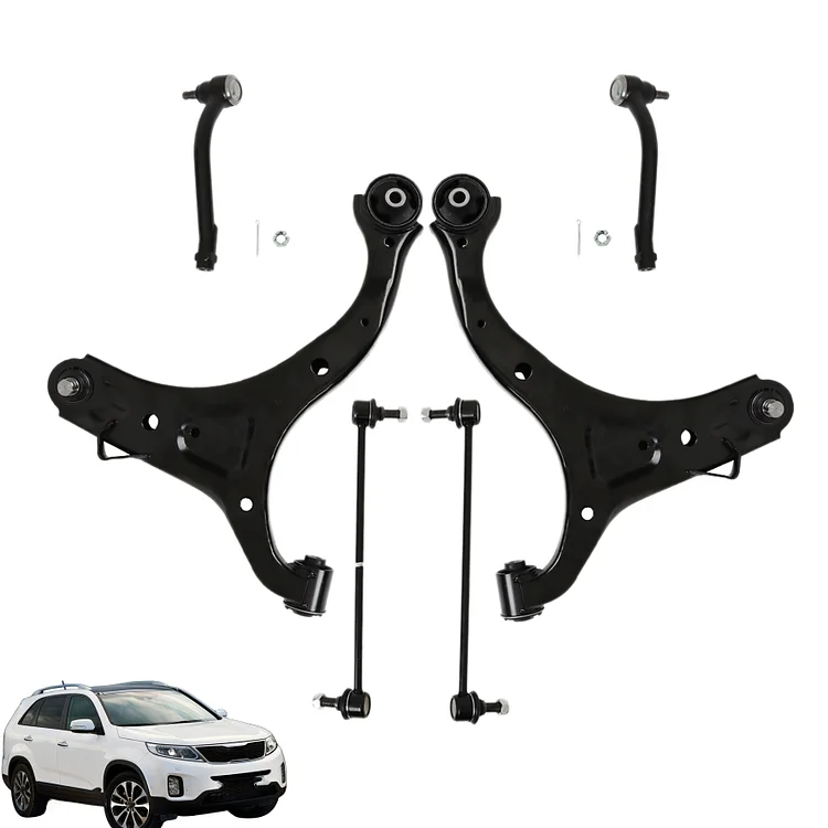 SEBLAFF 6pcs Front Lower Control Arms Tierods Sway Bars Replacement for 2011-2013 Sorento 2010-2012 Santa Fe