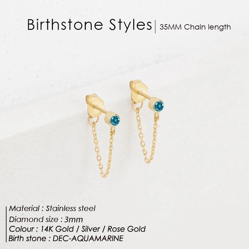 1 Pair Minimalist Geometric Inlay Stainless Steel Rhinestones 14K Gold Plated Rose Gold Plated Drop Earrings