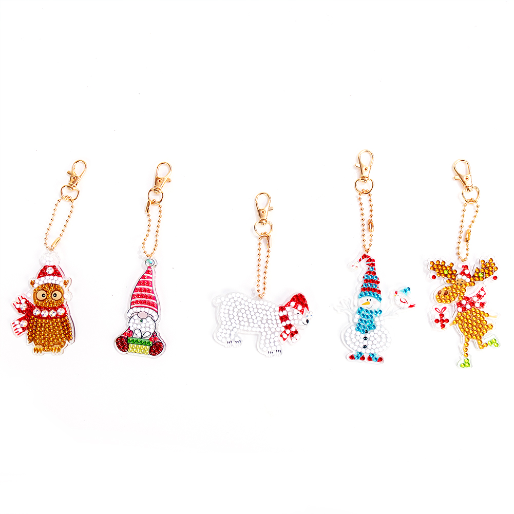 

5pcs Christmas - 5D DIY Craft Keychain, 501 Original