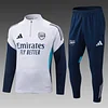 2025/2026 Arsenal Half-Pull Training Suit Light Gray Football Shirt 1:1 Thai Quality Set