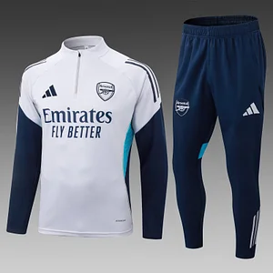 2025/2026 Arsenal Half-Pull Training Suit Light Gray Football Shirt 1:1 Thai Quality Set
