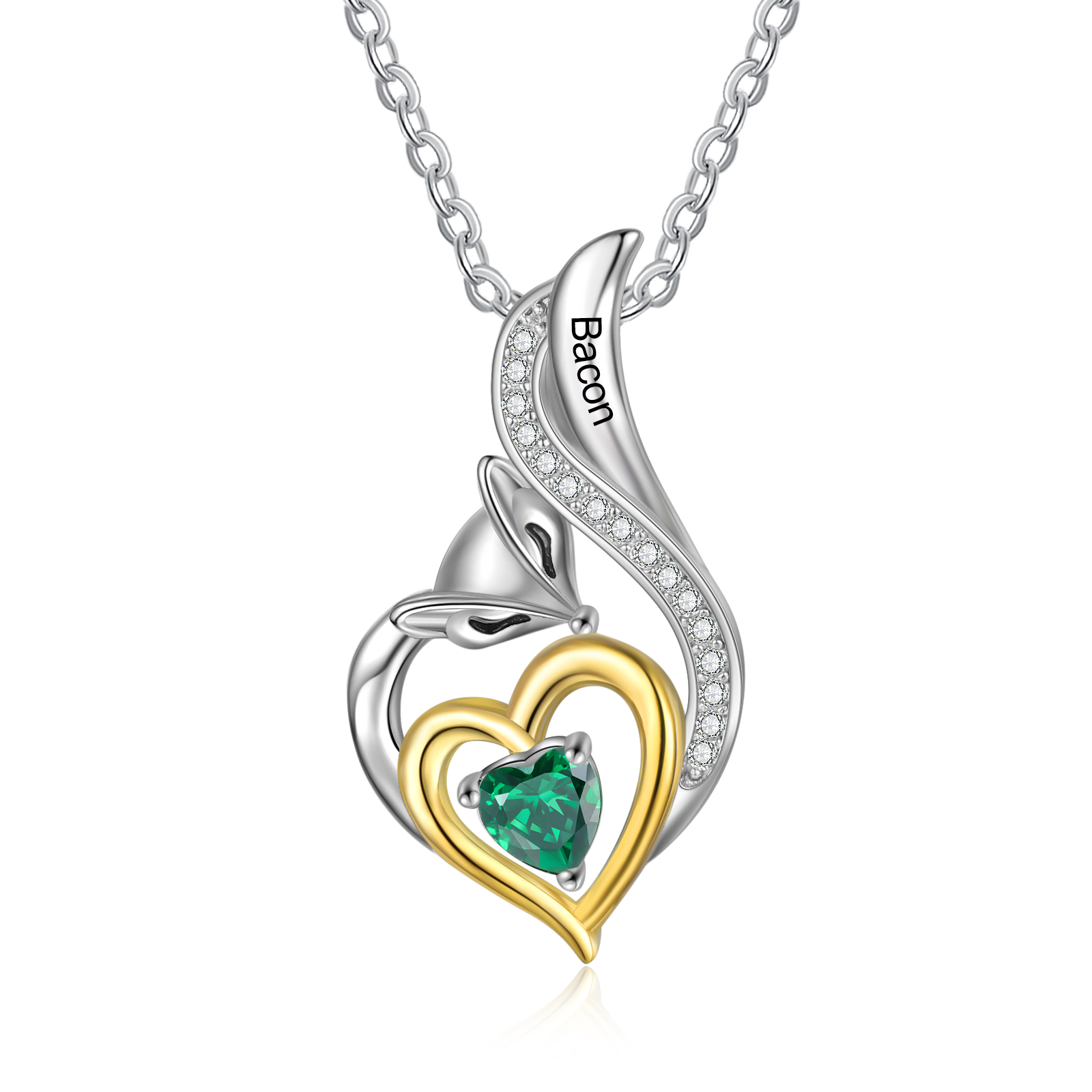 Lorajewel Collana Personalizzata Con Nome E Pietra Di Nascita – Ciondoli Cuore In Argento, Regalo Donna