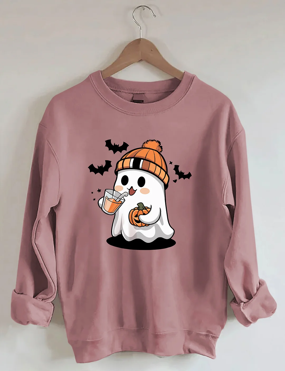 Cute Ghost Drinking Coffee Sweatshirt