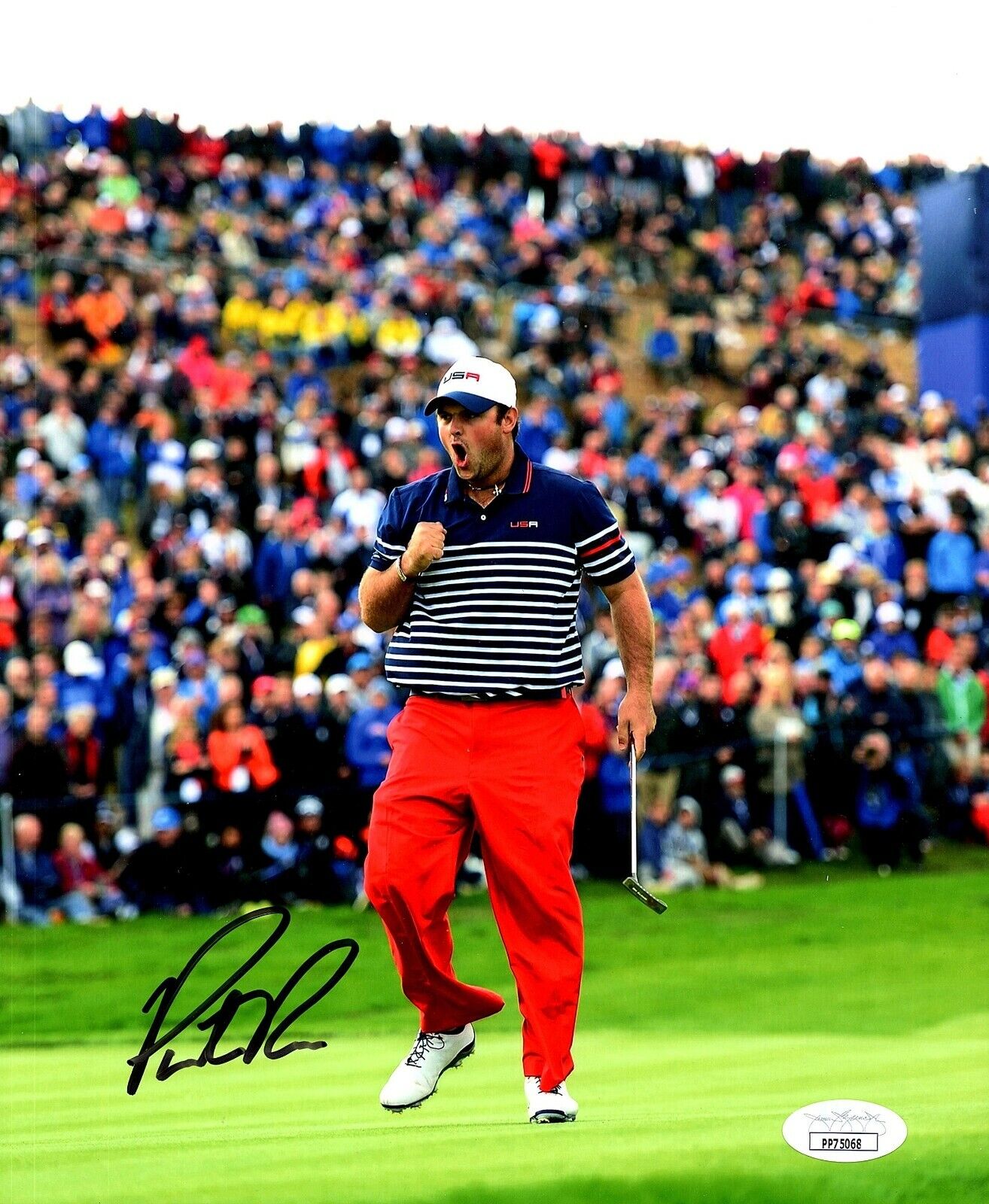 PATRICK REED Autographed SIGNED 8X10 U.S.A. RYDER CUP Photo Poster painting 2014 JSA CERTIFIED
