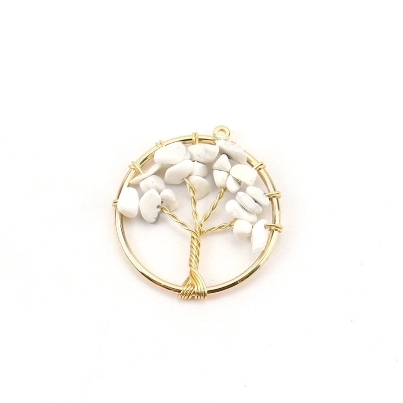 Minimalist Lucky Tree Natural Stone Agate Pendants