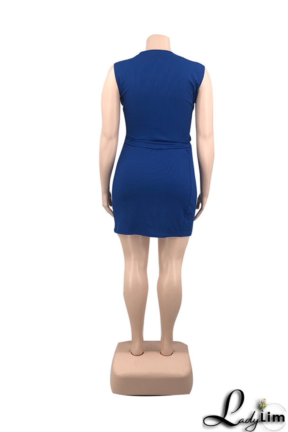 Pink Sexy Solid Draw String V Neck Plus Size Two Pieces