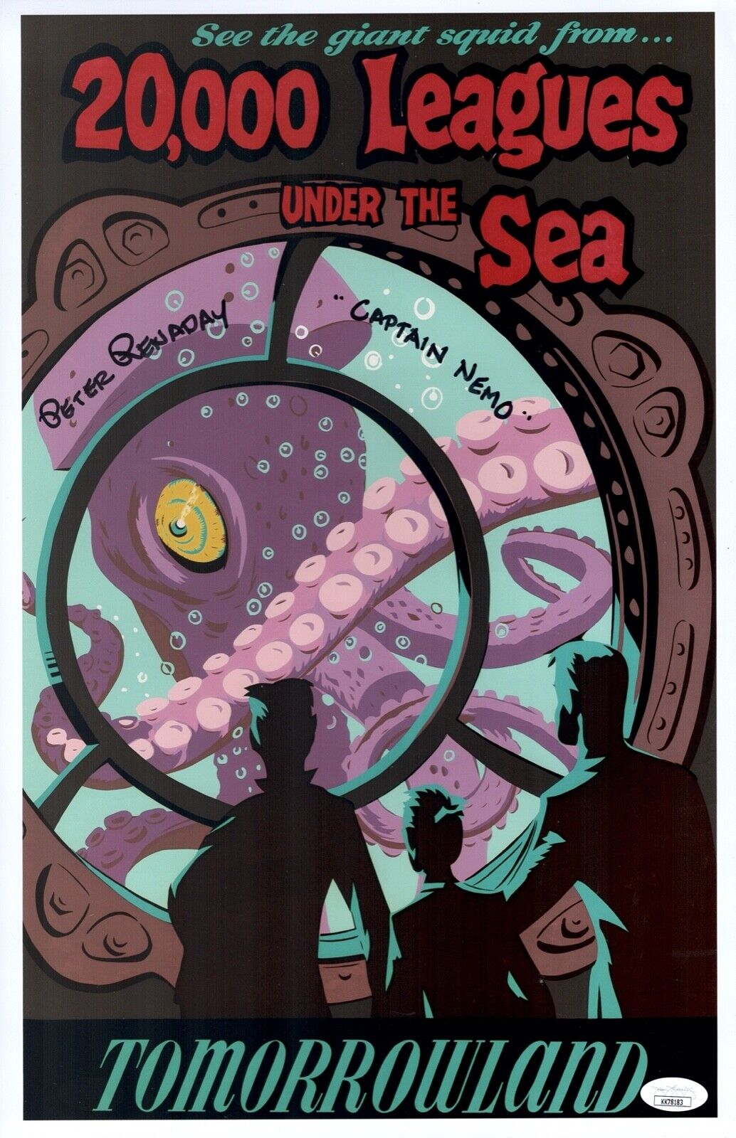 PETER RENADAY Signed 20,000 LEAGUES UNDER SEA Disney 11x17 Photo Poster painting Autograph JSA