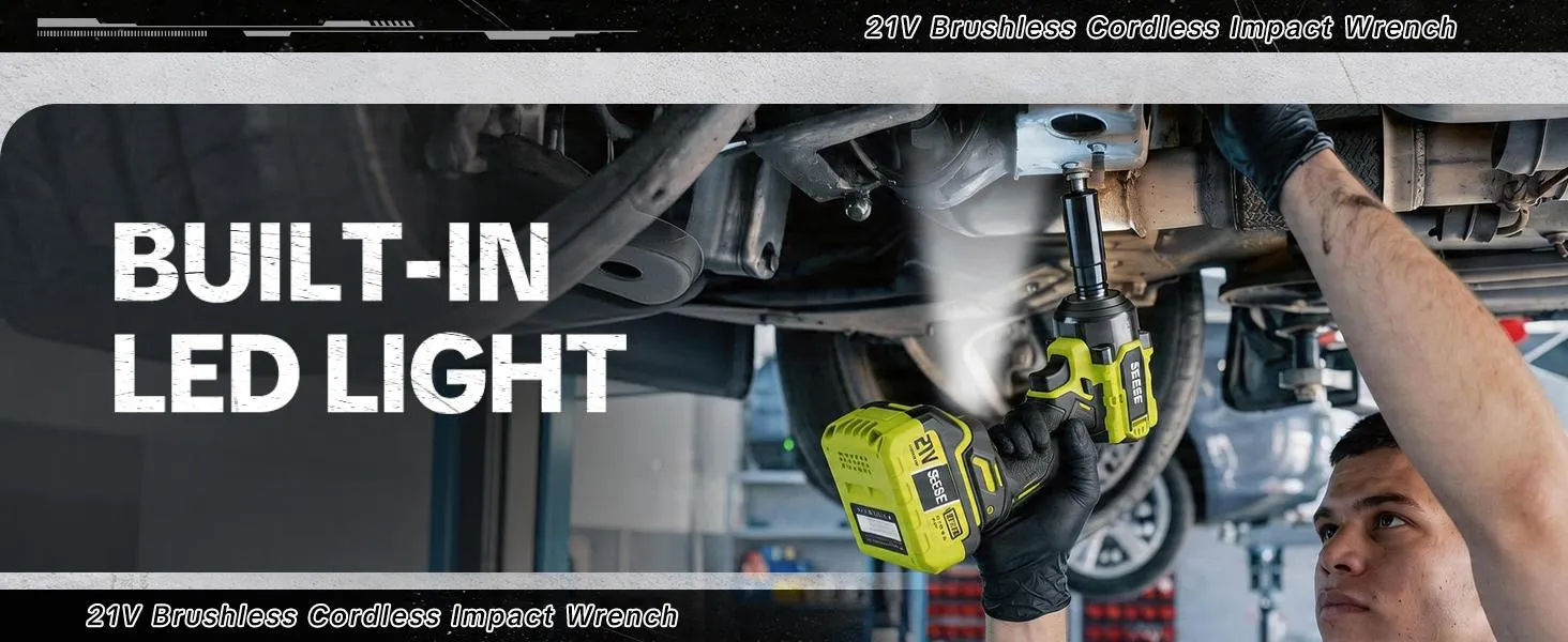 【DealsForYouDays】SEESE 3 in 1 Cordless Impact Wrench 590 FT-LBS(800N.m) 3200IPM 1/2 Impact Gun High Torque Electric Impact Driver Cordless Impact Wrench with 21V 2 x4.0Ah Battery ,LED Light,9 Sockets,8 Drills,6 Screws & Case for HomeCar Tire Lug Nut fathe