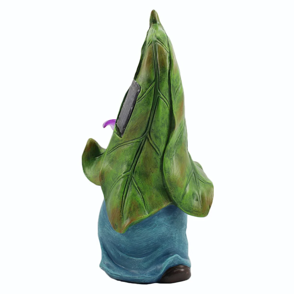 Solar Garden Morning Glory Gnome Statue Decoration