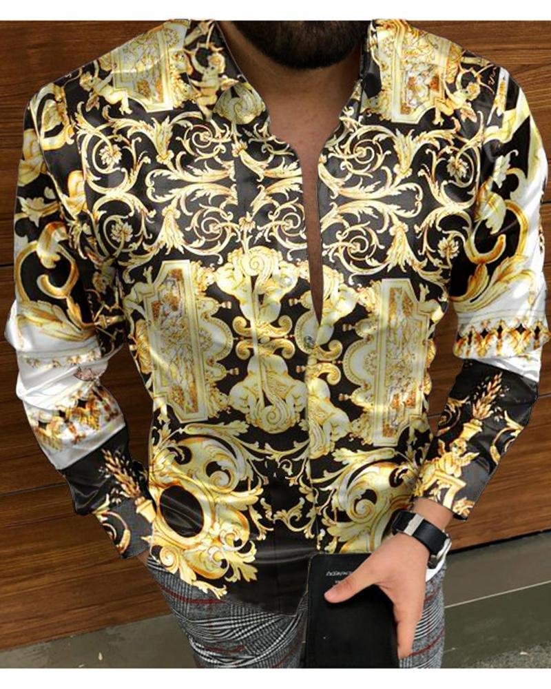men's casual long-sleeved shirt