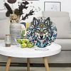 Acrylic Special Shape Indian Wolf Diamond Painting Art Clock Ornaments Kit