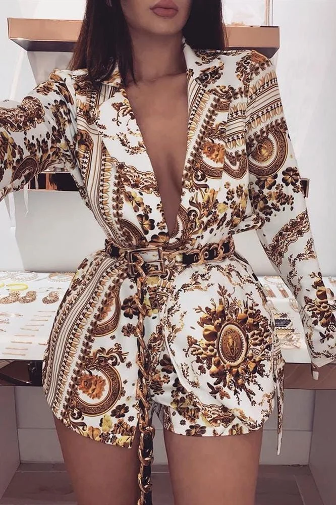 Fashion Sexy Printed Set (Without Belt)
