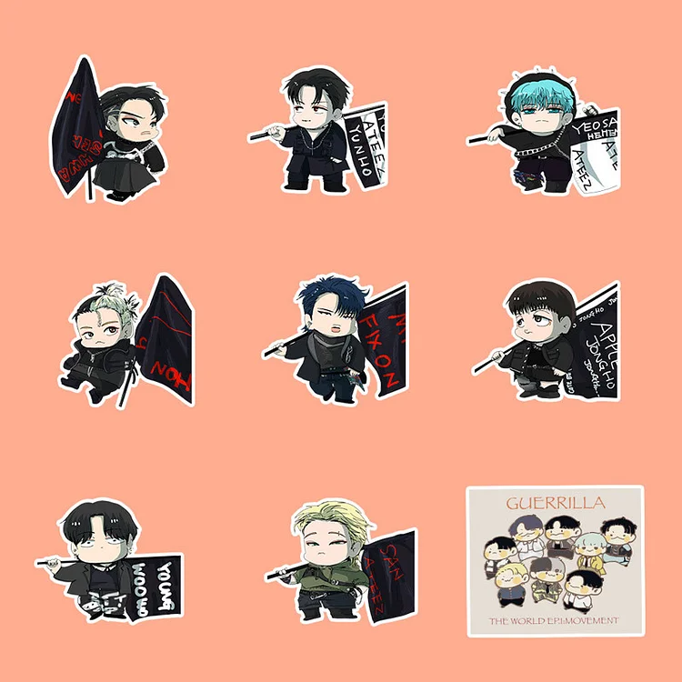 Ateez Wonderland Chibi Kpop Sticker SET  Chibi, Printable stickers, Sticker  set