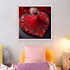 Heart Red Dress Girl-11CT Stamped Cross Stitch 40*40cm tapestrymarket