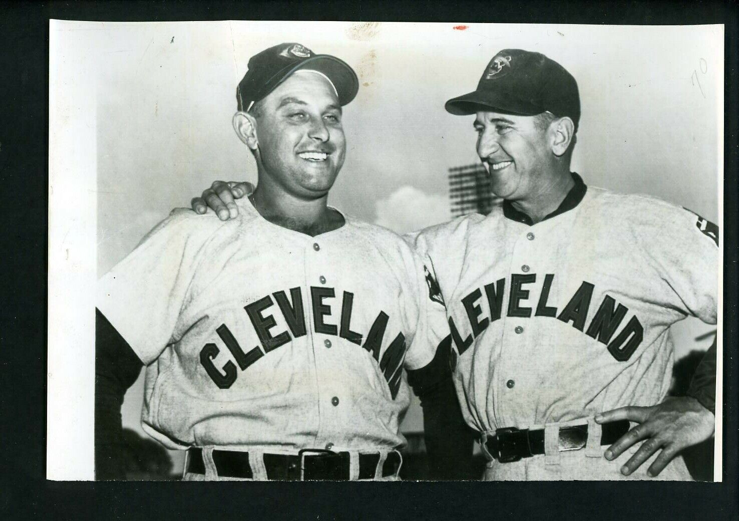 Gene Woodling & Al Lopez 1955 Press Photo Poster painting Cleveland Indians