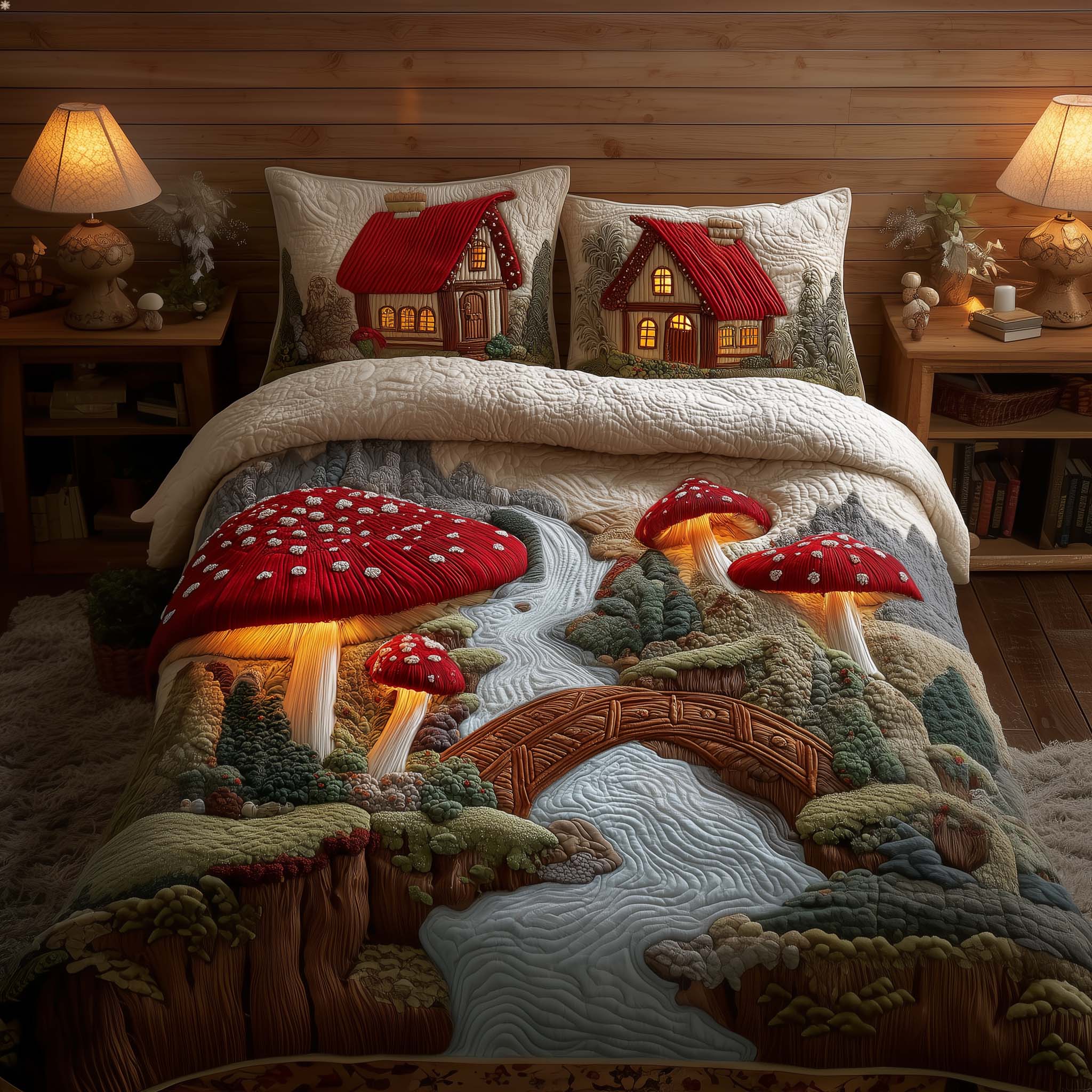 Mushroom Hills 3-Piece Quilted Bedding Set GFTOYC3528