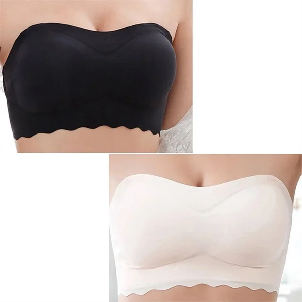 Ice Silk Non-Slip Tube Top Strap Bra