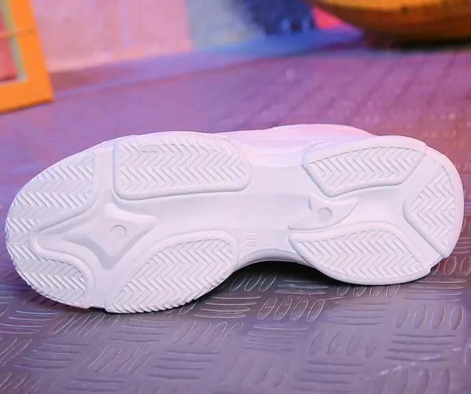 2022 Spring Fashion Women Casual Shoes Leather Platform Sport Shoes Woman Sneakers Ladies White Trainers Chaussure Femme Sneaker