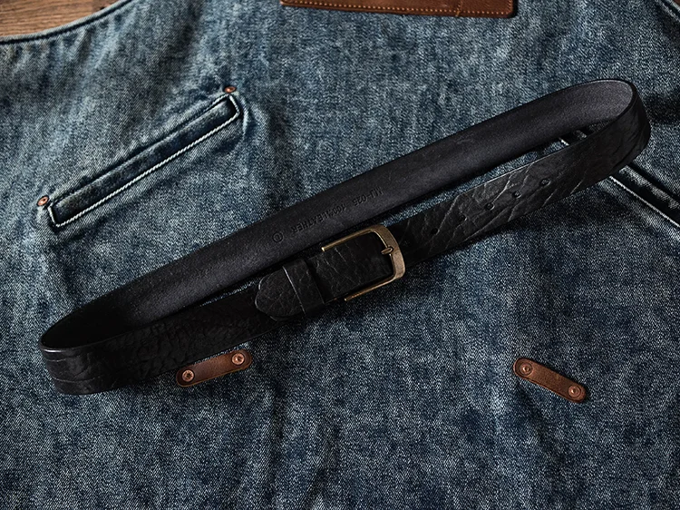 Vintage Casual Men's Copper Buckle Leather Belt