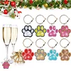 8Pcs Diamond Painting Wine Glass Charms Christmas Element Pendant