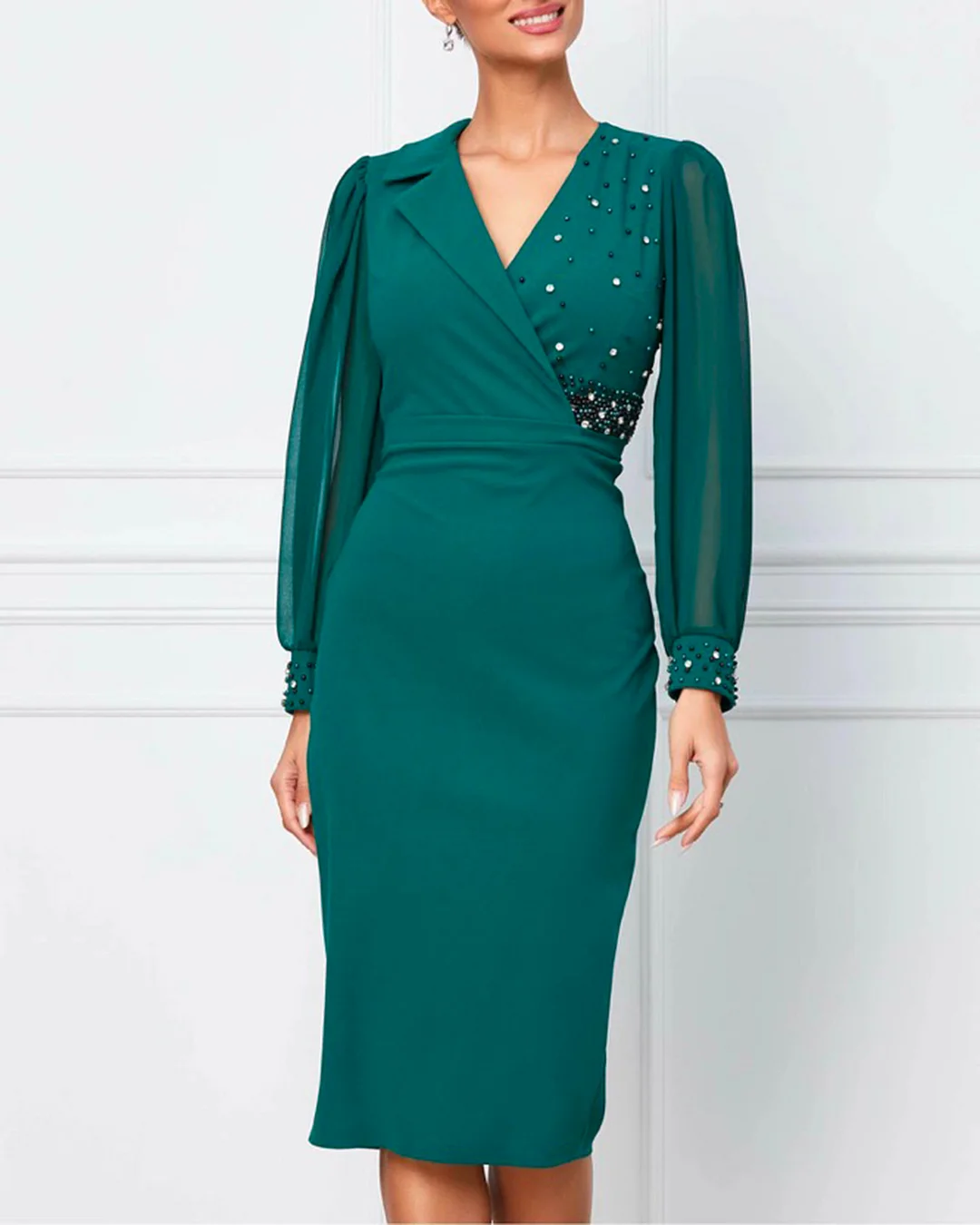 Women's Sequins Solid Color Dress - 01