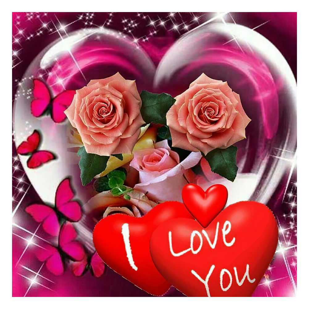 

Valentine Love Rose - Round Drill Diamond Painting - 30*30CM, 501 Original