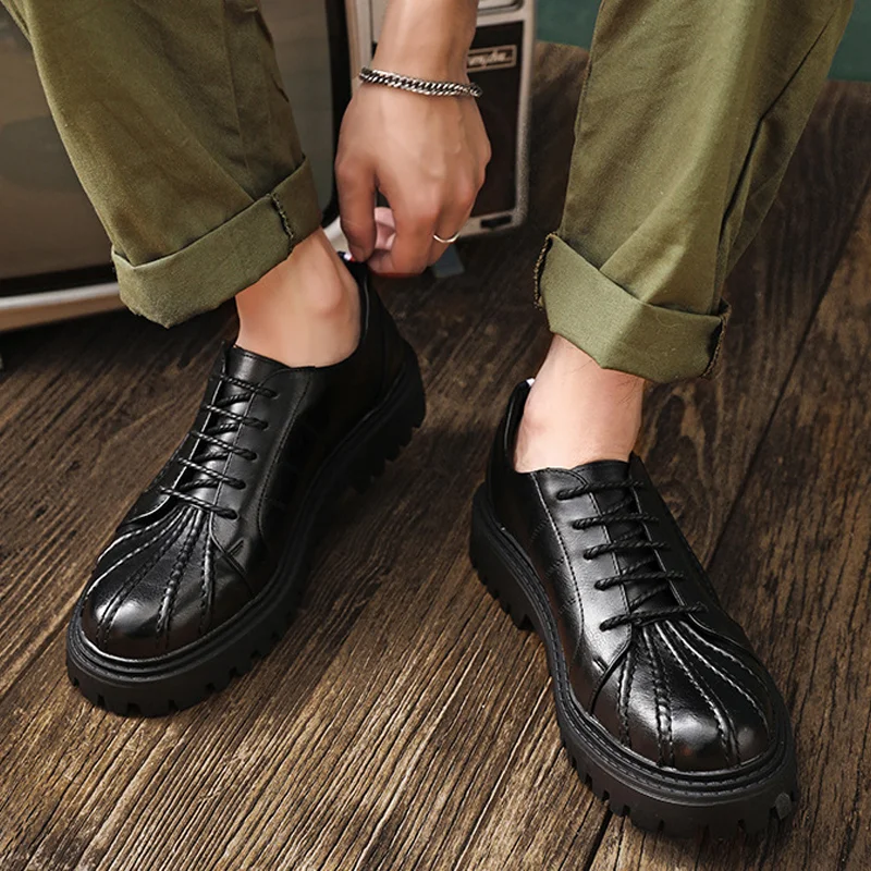 Retro Low Top Black Work Casual Shoes