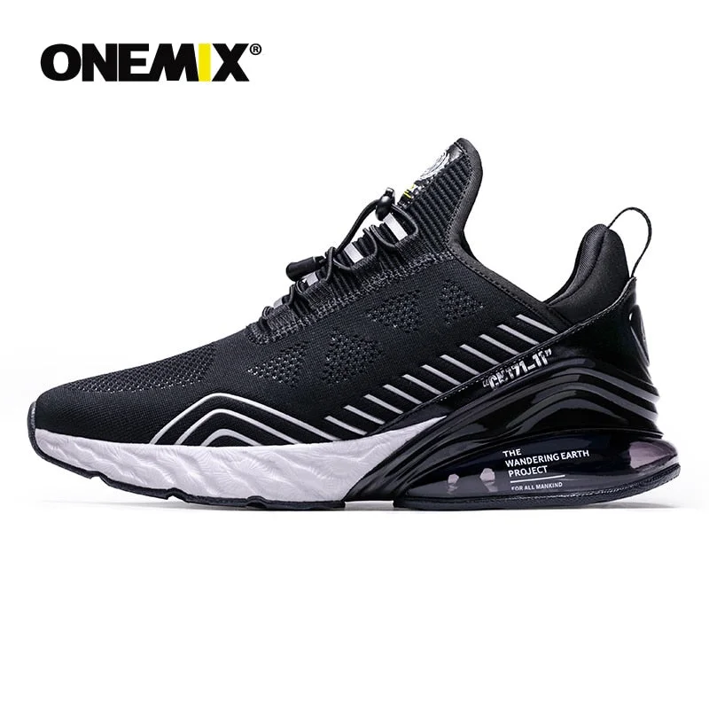 ONEMIX Air 270 Men's Breathable Running Shoes Sport New jogging shoes shock absorption cushion soft midsole leather Max shoes