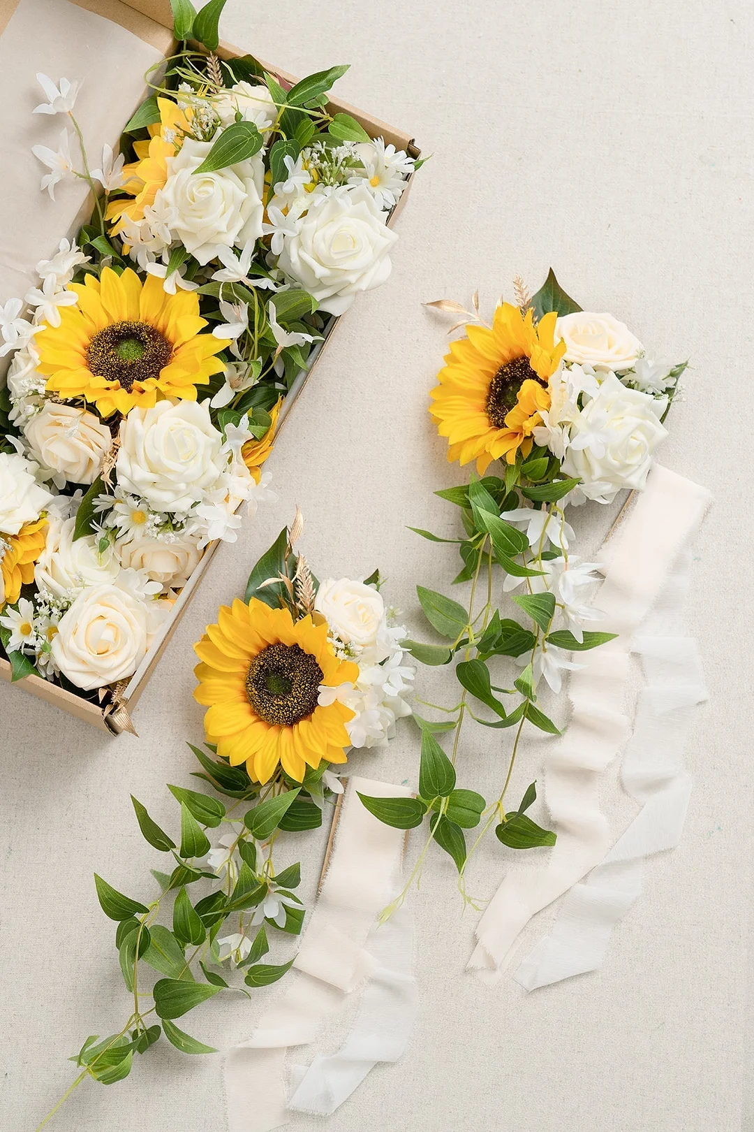 Wedding Aisle Decoration Pew Flowers in Sunflower