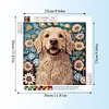 Golden Dog with Sunflowers Partial Drill Diamond Painting Kit 30x30cm Special Shaped Diamonds DIY Craft for Adults Beginners Home Decor
