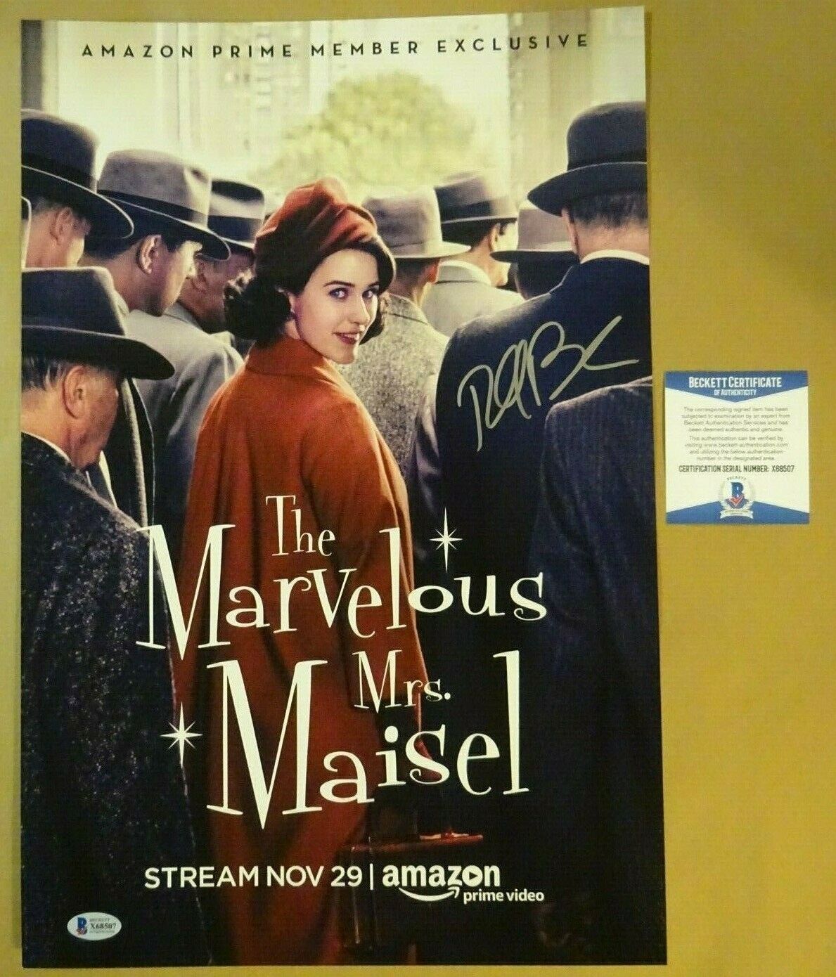 Signed RACHEL BROSNAHAN THE MARVELOUS MRS. MAISEL 12x18