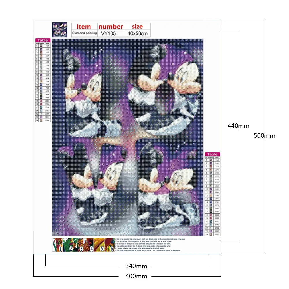 Full Round Diamond Painting 40*50cm - Mickey Mouse Love