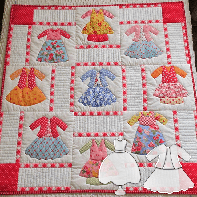 Vintage Sun Bonnet Sue Quilt Template Set(A+B Style)-With Instructions