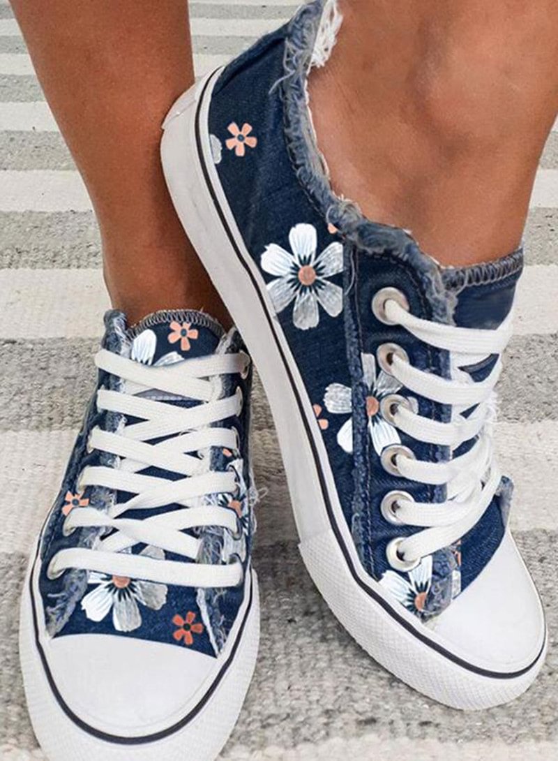 Qjong Top Selling Women Canvas Shoes Denim Thin Casual Spring Autumn T-tied Low-top Leisure Students Shoes Matching All Choice
