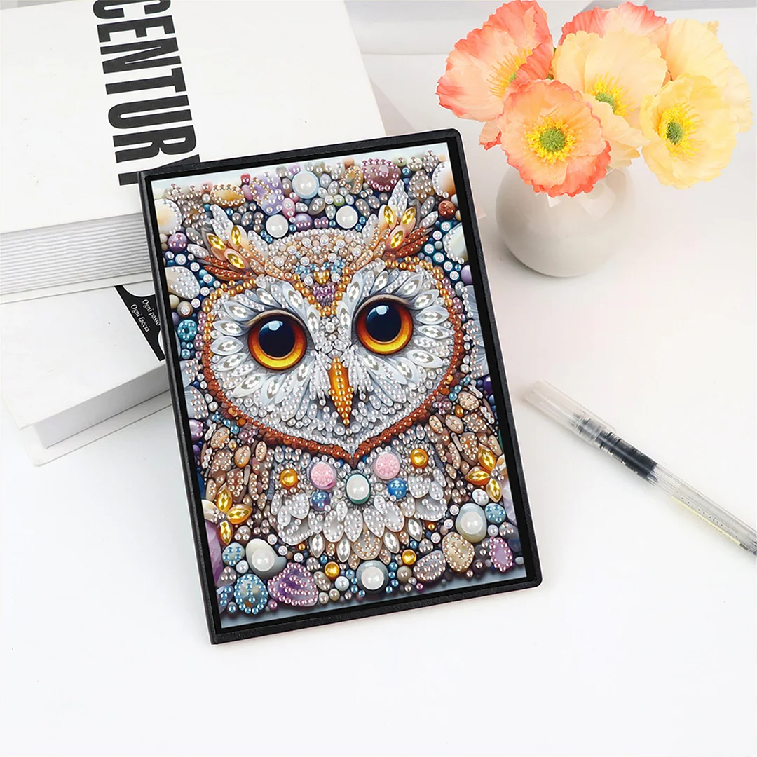 2pcs Owl Partial DIY 50 Pages A5 Diamond Painting Notebook for Study Drawing