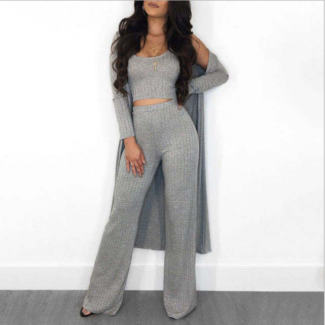 Women's Fashion Jacket, Vest And Trousers Three-piece Set