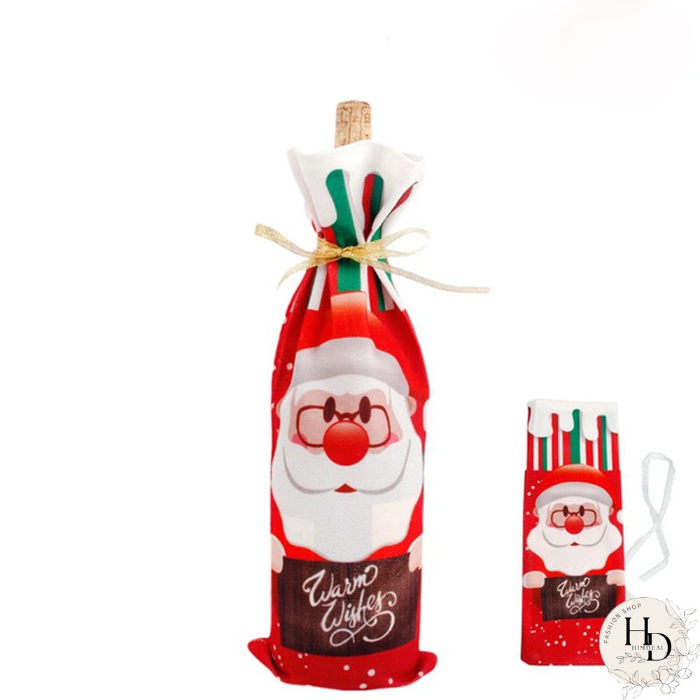 Christmas Wine Bottle Cover Santa Claus Snowman Tableware For Christmas New Year Decorations