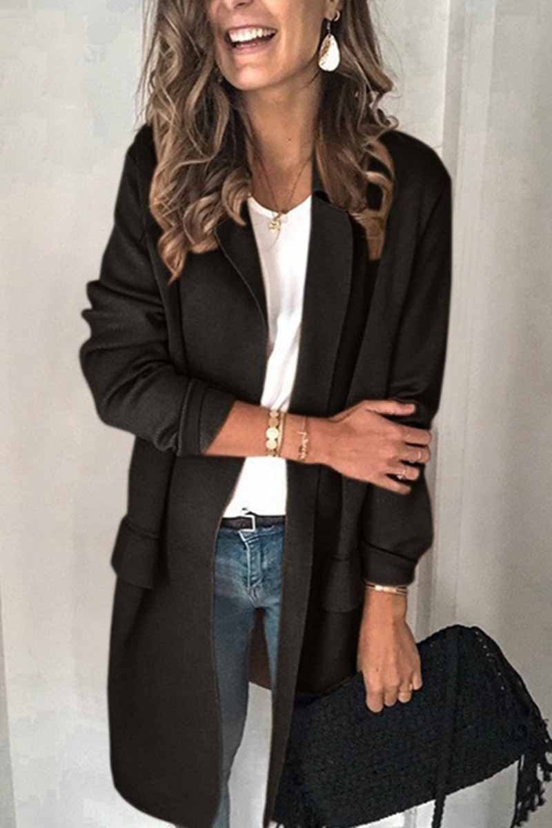 Chicindress Solid Color Long Sleeve Blazer