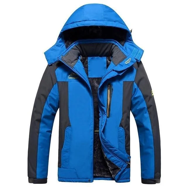 Men Hiking Casual Outwear Warm Hooded Coat Windproof Overcoat Jacket