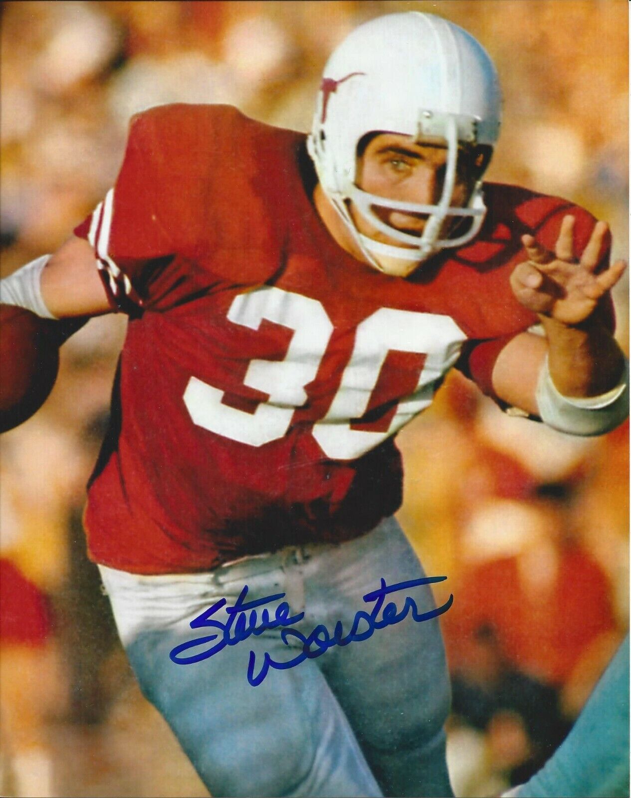 Steve Worster Autographed 8x10 Texas Longhorns#1