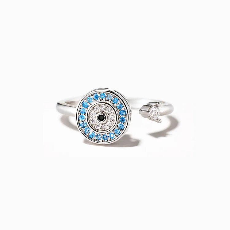 For Daughter - S925 I Will Love & Protect You from Anything You Fear Evil Eye Fidget Ring
