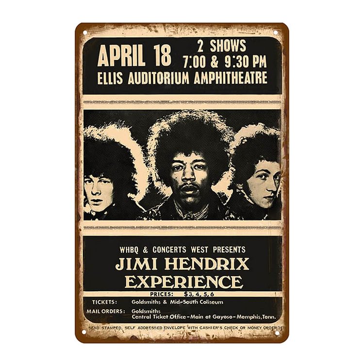 Jimi Hendrix - Vintage Tin Signs/Wooden Signs - 8*12Inch/12*16Inch