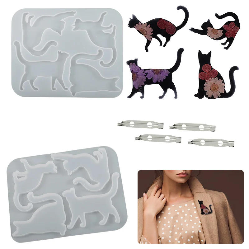 Cat Brooch Resin Mold