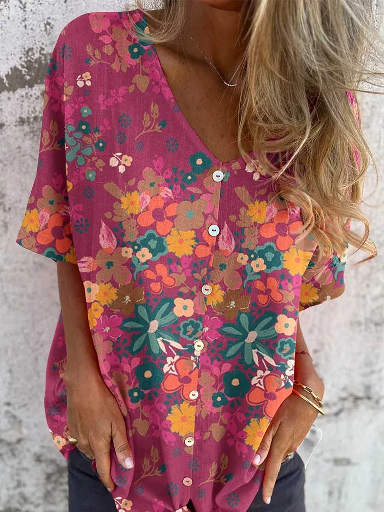 Women's Vintage  Rose Pattern Cardigan Top
