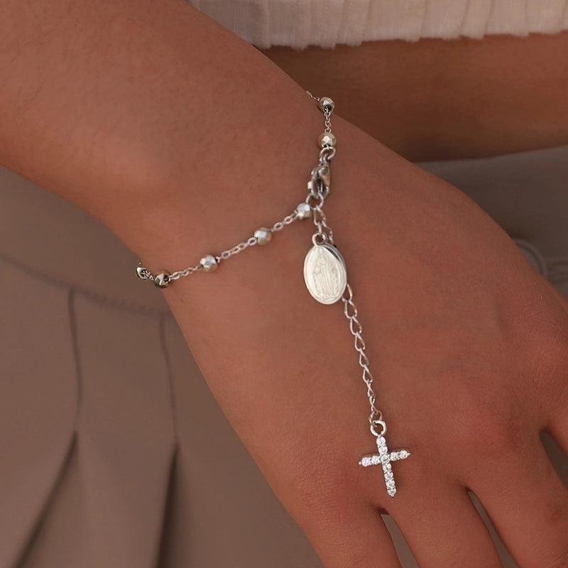 Elegant Lady IG Style Portrait Virgin Mary 304 Stainless Steel 18K Gold Plated Bracelets In Bulk Stainless Steel Bracelets