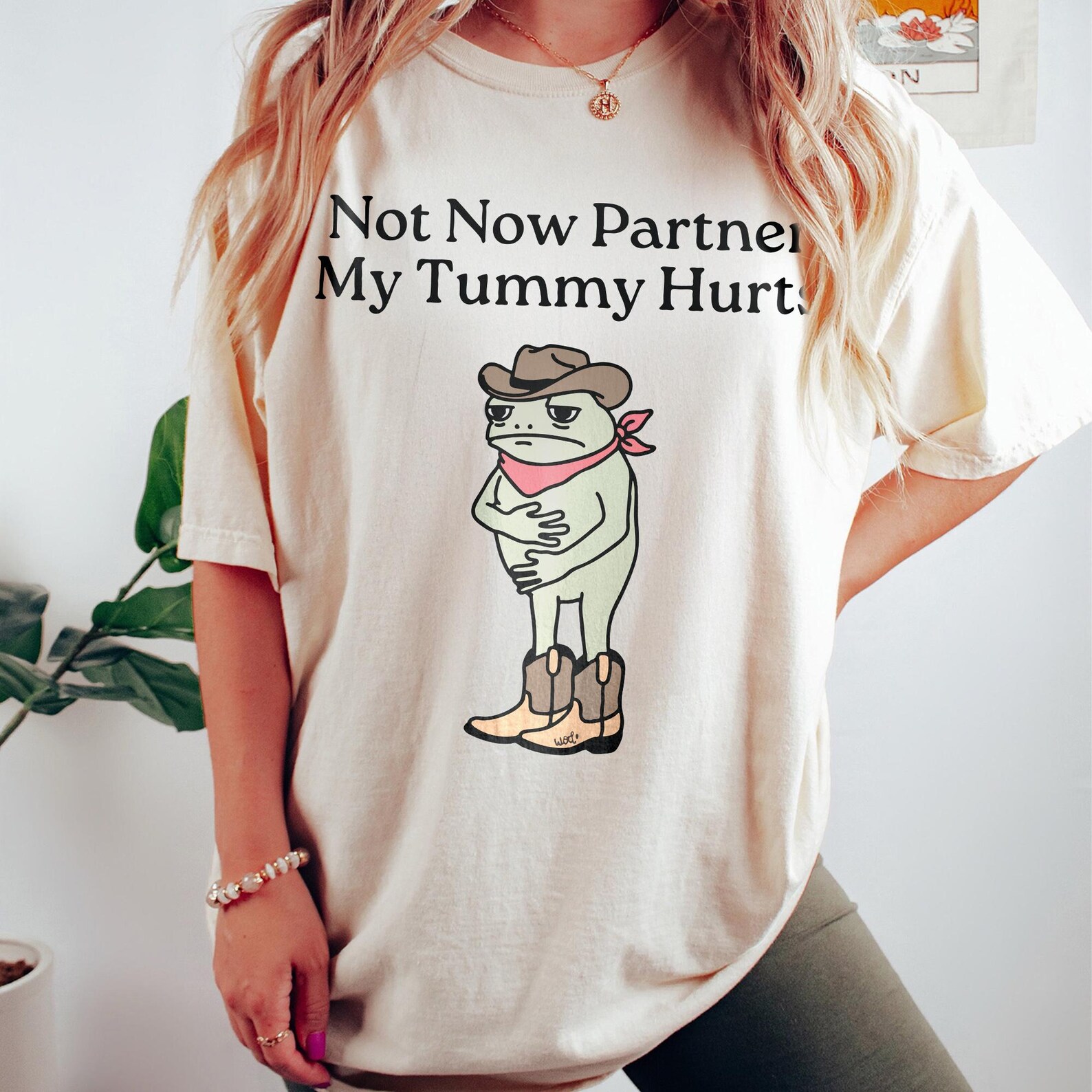 Loveyoufancy Not Now Partner My Tummy Hurts Tee