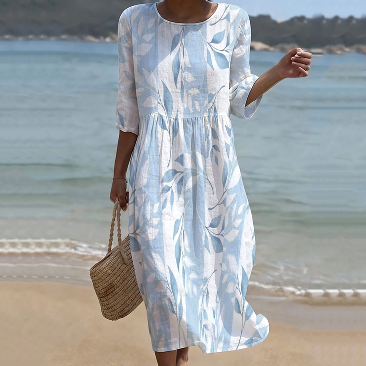 Comstylish Women's Vintage Bohemian Floral Dress