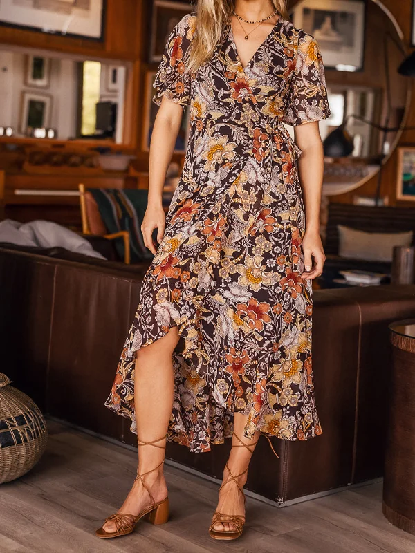 Vacation Casual Floral Ladies Long Dress